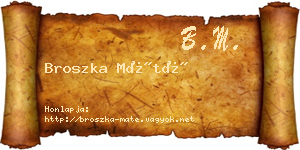 Broszka Máté névjegykártya
